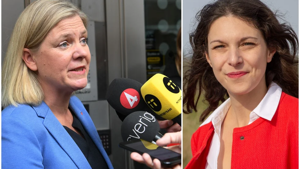 Partiledaren Magdalena Andersson har nog en framtidsinriktad blick på Teresa Carvalho.