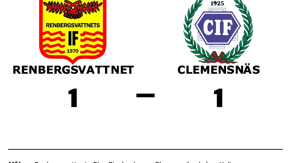 Renbergsvattnets IF spelade lika mot Clemensnäs IF
