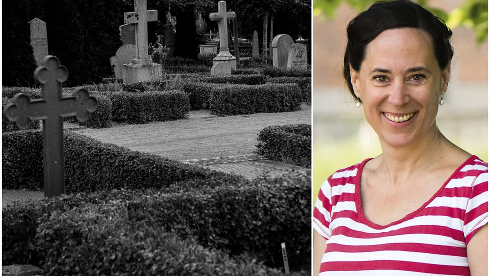 Skådespelerskan Åsa Forsblad Morisse är ciceron bland gravarna på Gamla kyrkogården.