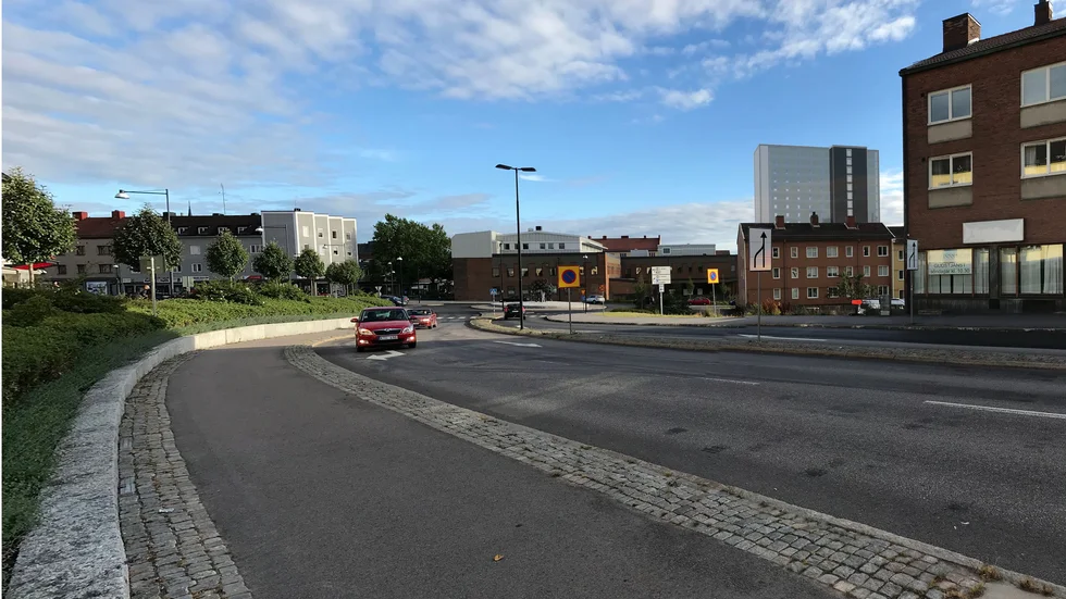 En bild av hur det skulle kunna se ut från Storgatan med ett 45-metershus på Buntmakaren. (Bilden visar inte själva husets utformning).