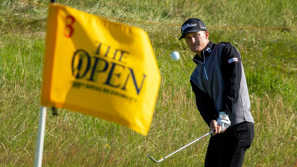 Marcus Kinhult under första rundan av British Open..