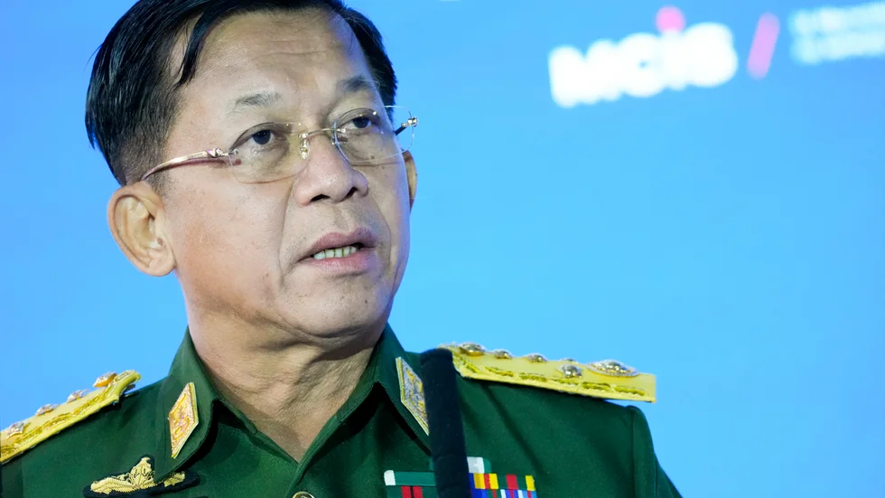 Myanmars juntaledare Min Aung Hlaing. Arkivbild.