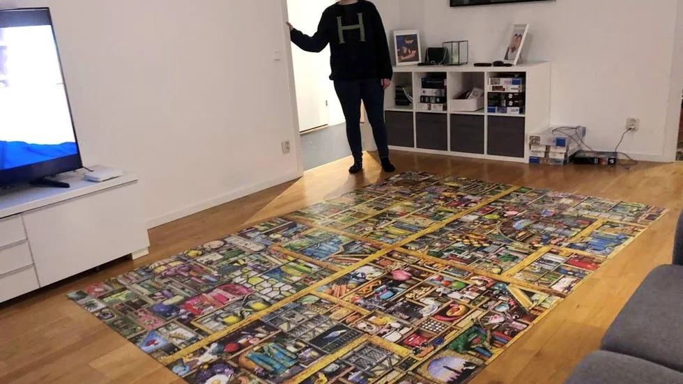 Två månader tog det att få de 18 000 pusselbitarna på plats. Mikaela gjorde det helt ensam.