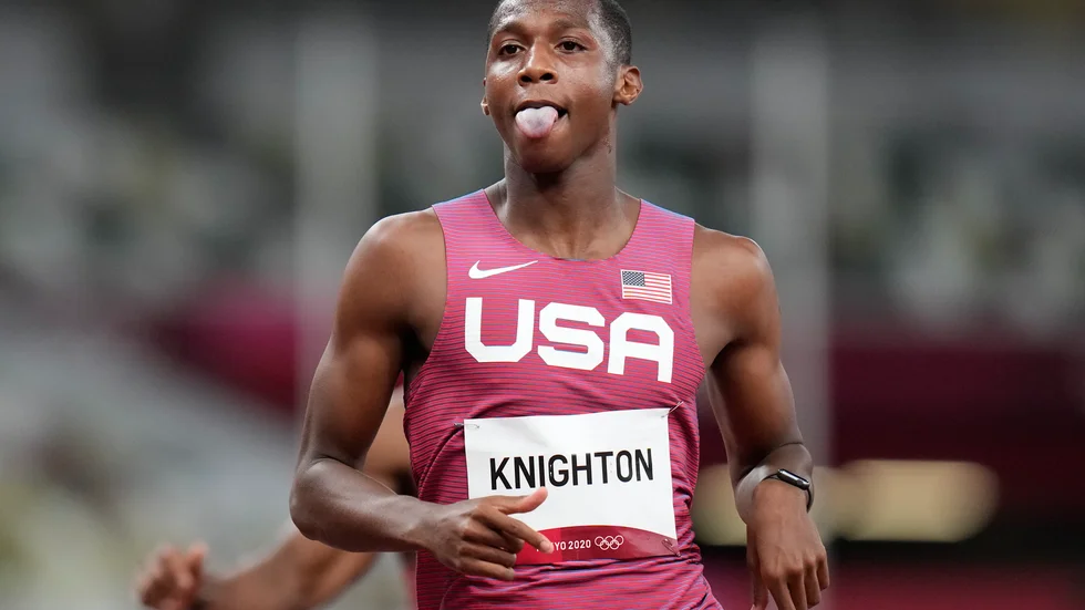 Erriyon Knighton, 18, blev i helgen den fjärde snabbaste på 200 meter. Arkivbild.