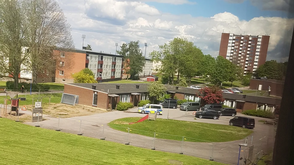 Polisen övade i Ektorp under onsdagen.