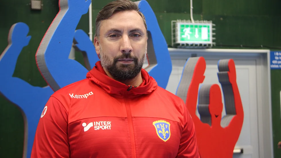 Pierre Gjuraj, EHF-tränaren, är mycket nöjd med insatsen i träningsmatchen mot RP på bortaplan och seger med 35-28.