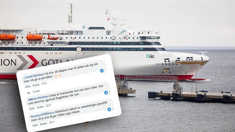 Många kommentarer kring beslutet om rökfria färjor.