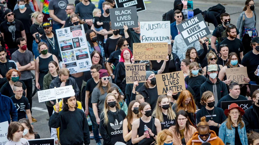 Demonstrationer i Grand Rapids, här på tisdagen.
