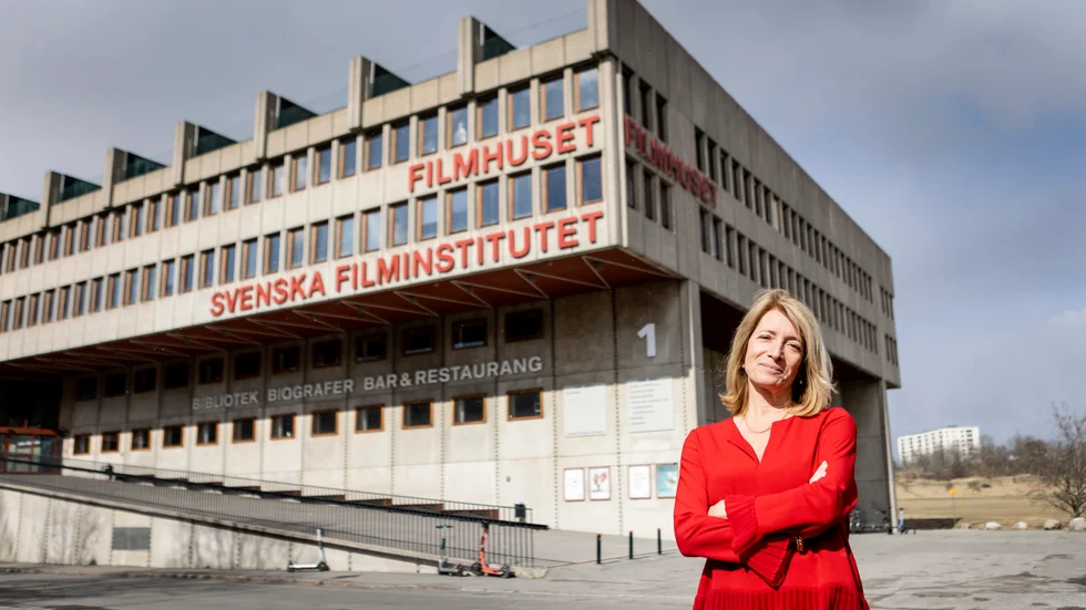 Anette Novak framför Svenska Filminstitutet. Arkivbild.