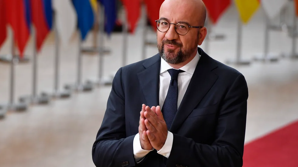 EU:s rådsordförande Charles Michel vid toppmötet i Bryssel.