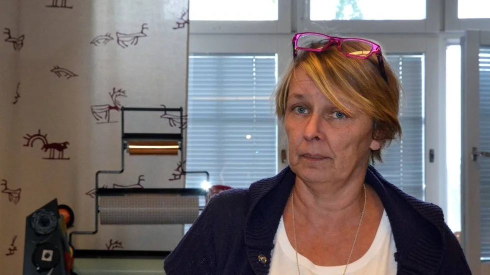 KRITISK. Carola Johansson, Gällivare sameförening, är missnöjd med nöjesparkens informationsskylt.