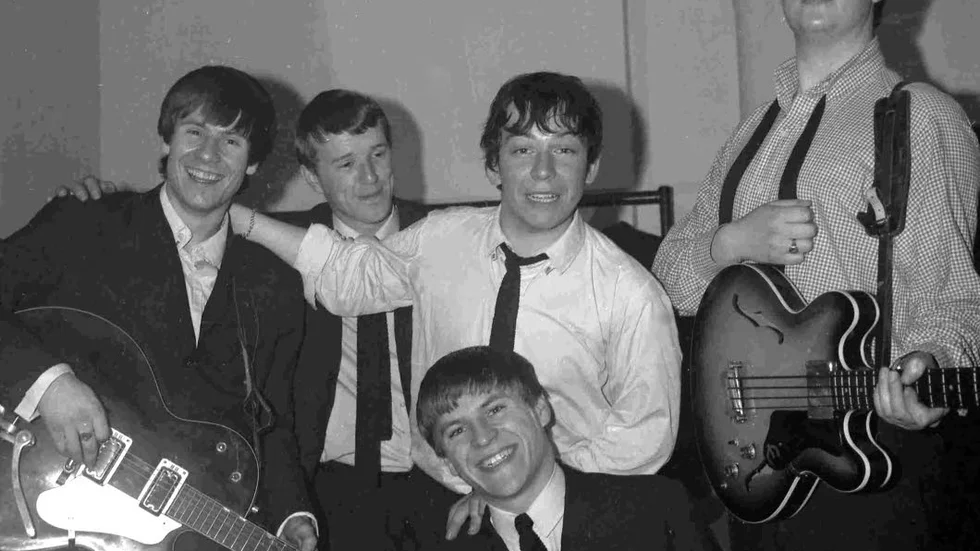 Bild från 1964 när bandet var som störst. Från vänster: Hilton Valentine, John Steel, Eric Burdon och Chas Chandler. Närmast i bild: Alan Price.