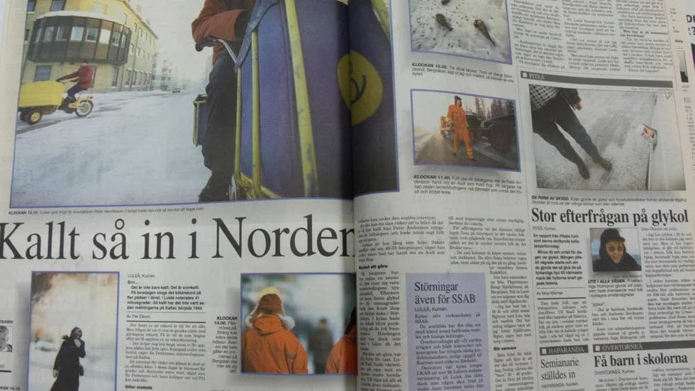 Kallt. Kylan höll länet – och tidningarna – i ett järngrepp.
