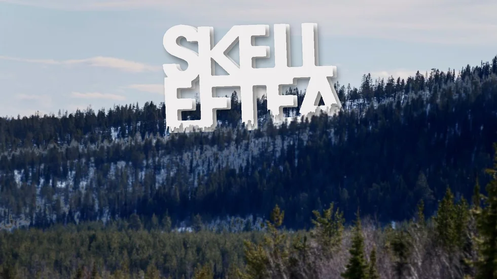 Skelleftebon önskar sig loggan i stort format på Vitberget.