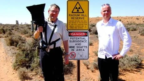 Prisade. Mats Lund (till vänster) och Andreas Rocksén på plats i Australien. Foto: privat