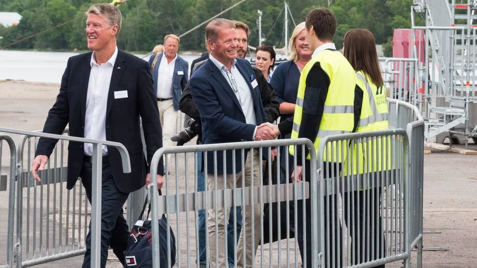 Christer Bruzelius vd för Destination Gotland och Harald Hjalmarsson (M), oppositionsråd i Västervik, har åkt från Visby till Västervik.