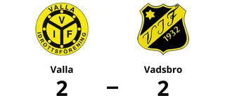 Valla fixade kryss hemma mot Vadsbro