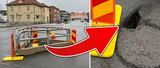 Slukhål i centrala Skellefteå – måste lagas