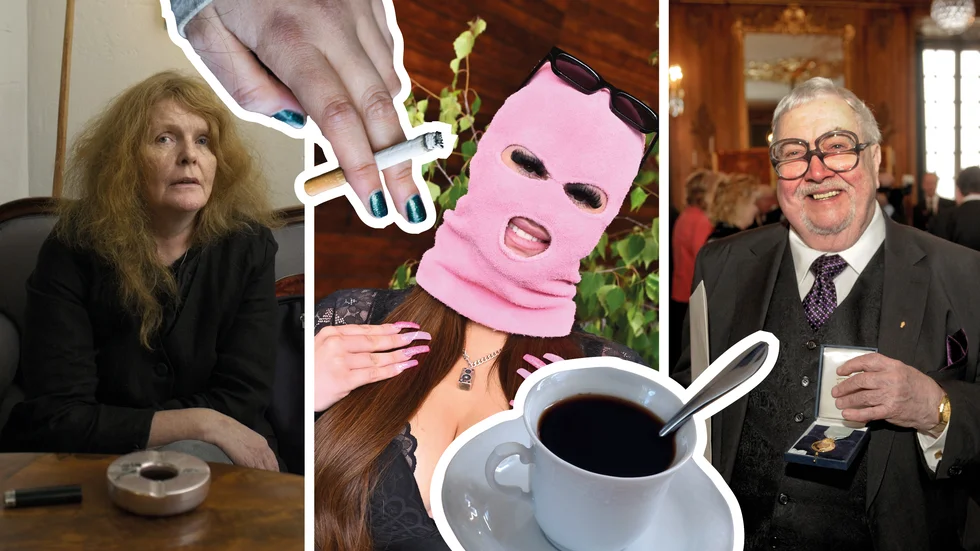 Kristina Lugn, Fröken Snusk, Jan-Öjvind Swahn, cigaretter och kaffe. Alla har de övergivit mig. Några lämnade större hål än andra.