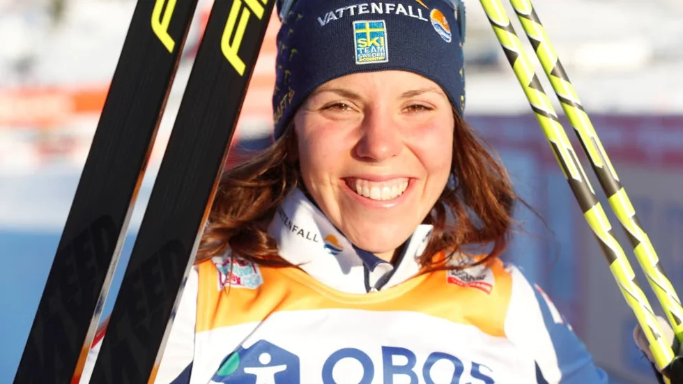 TRIVS. Charlotte Kalla trivs bra i soliga Davos inför helgens tävlingar i världscupen. (arkivbild)