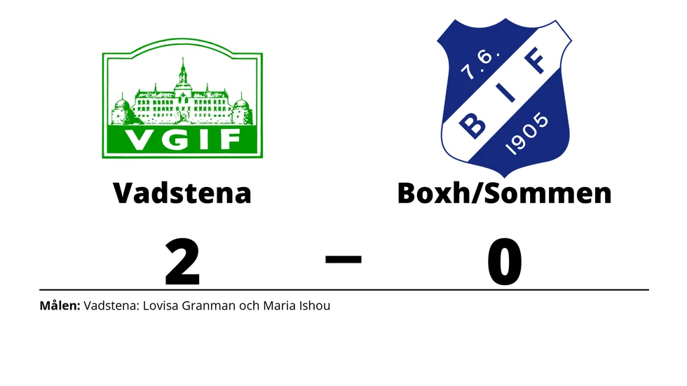 Vadstena GIF vann mot Boxholms IF/Sommens AIF