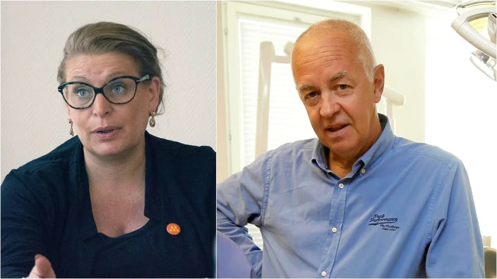 Regionrådet Linda Frohm (M) och folktandvårdschefen Tomas Josefsson.
