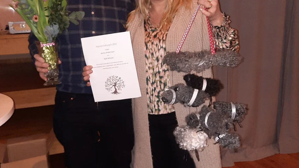 Årets vinnare av Hejnums kulturpris gick till Jenny Andersson och Kjell Nilsson, Graute gård.