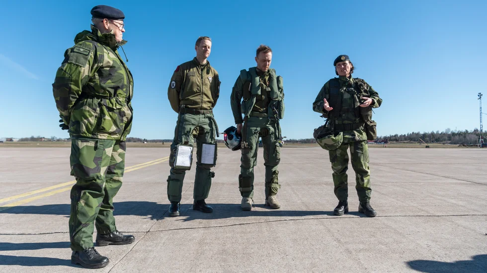 På en pressträff visade piloter upp sin färdigheter inför militärövningen Aurora 23.