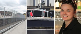 Kundvagnar kastas ner från taket på gallerian