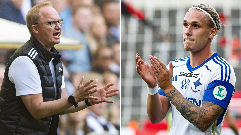IFK-tränaren Glen Riddersholm och Arnor Sigurdsson.