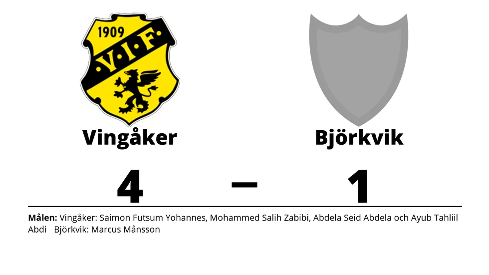 Vingåkers IF vann mot Björkviks IF