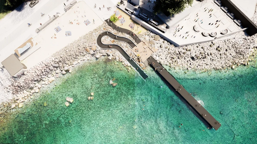 Den nya Kallisbryggan kommer att tillgänglighetsanpassas, med ramper ner i vattnet och ut på bryggan.