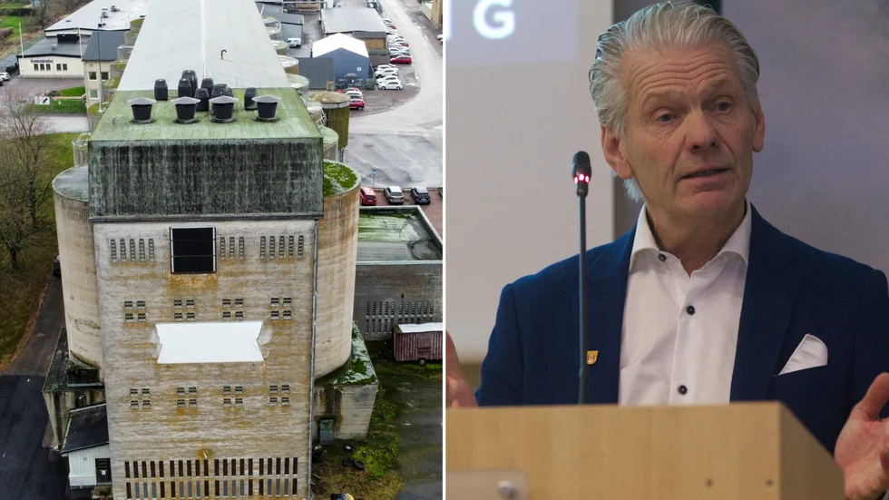 Peter Karlsson (M), kommunstyrelsens ordförande i Vadstena bemöter Vadstenaföreningen Kulturförgreningen Ugglans åsikter angående rivningen av silon i Vadstena. Arkivbilder.