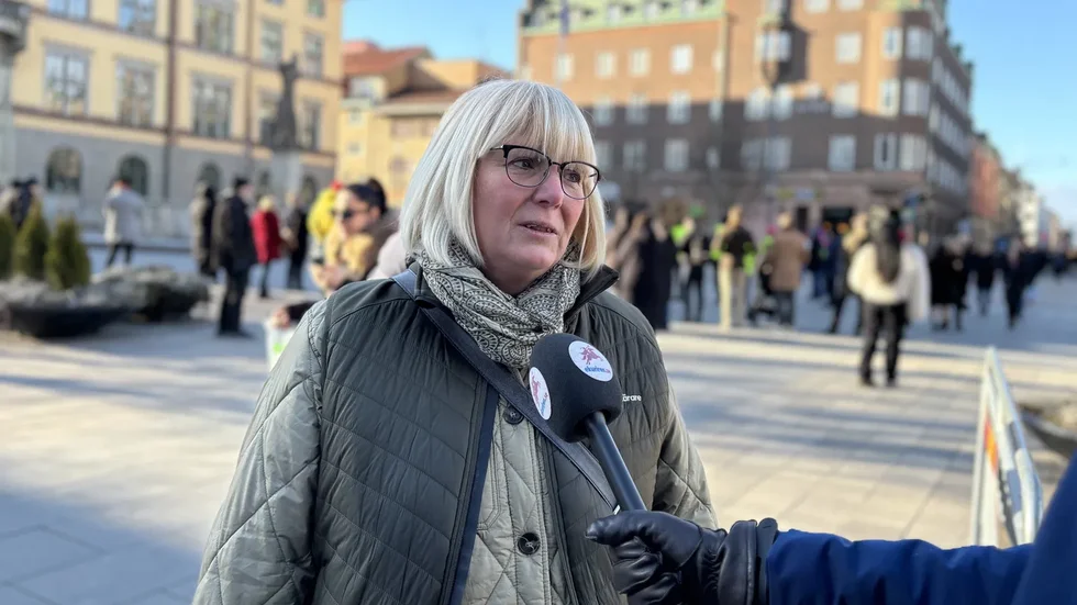 Cecilia Rahbaek Nöhr, ordförande Sveriges Lärare Eskilstuna, vr märkbart berörd efter talet och händelsen i Örebro.