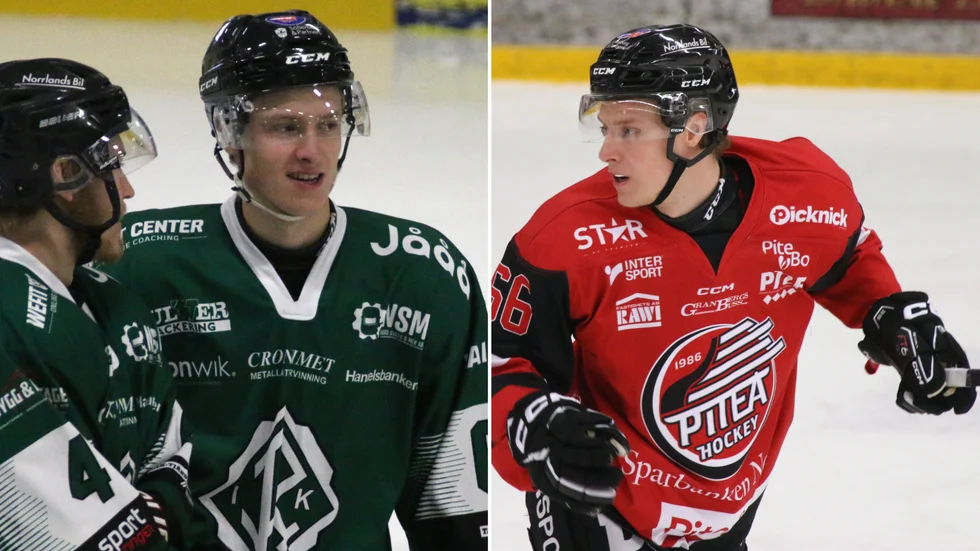Olle Wilhelmsson i Rosvik IK:s och Piteå HC:s tröjor.