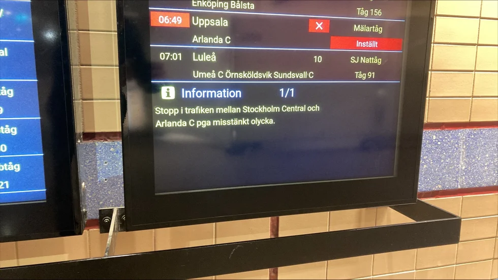 Flera tåg är inställda på tisdagsmorgonen.