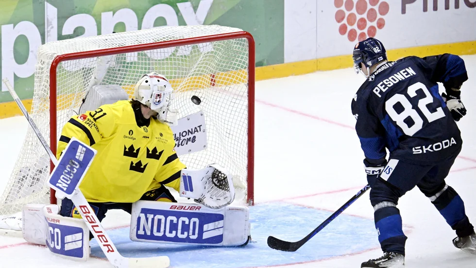 Harri Pesonen blev tvåmålsskytt i Finlands seger mot Tre Kronor på söndagen.