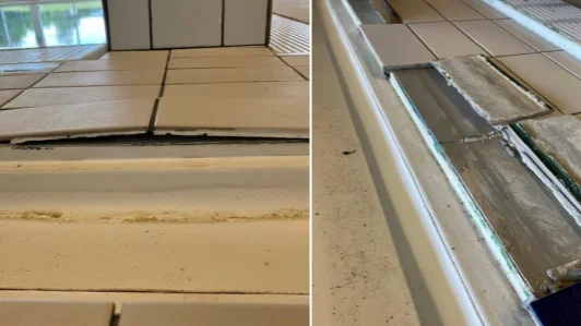 Kakelplattor som släpper från underlaget innebär en stor risk för bakterier och mögeltillväxt och gör dessutom golvet mycket svårstädat, konstaterade miljöenheten efter inspektionen.