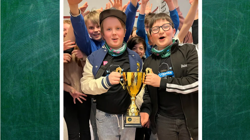 Isak Förare och Amin Issac var två glada och lättade femteklassare efter dagens finalmatch.