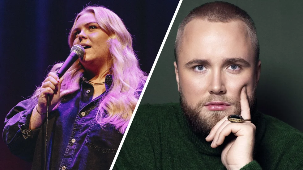 Johanna Nordström och Edvin Törnblom driver en av Sveriges största podcasts, Ursäkta. För några veckor senast prisades duon med 50 miljoner streams på spotify - vilket de är först om i Sverige.