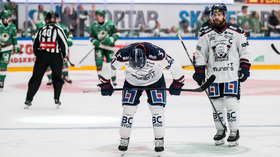 Linköpings Christoffer Ehn deppar under matchen.