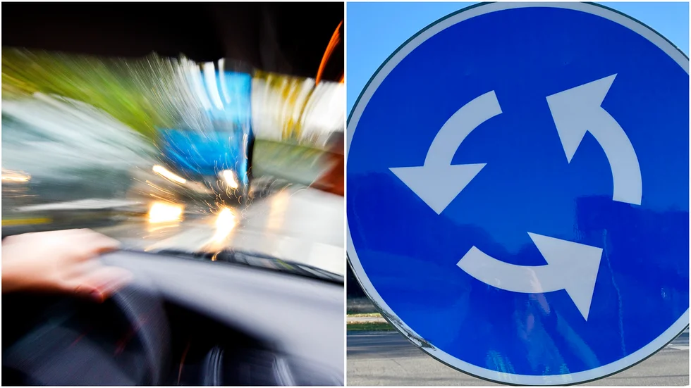 Varv på varv sladdade den unge föraren i rondellen och har erkänt att han "ville leka lite". Genrebilderna är tagna i ett annat sammanhang.