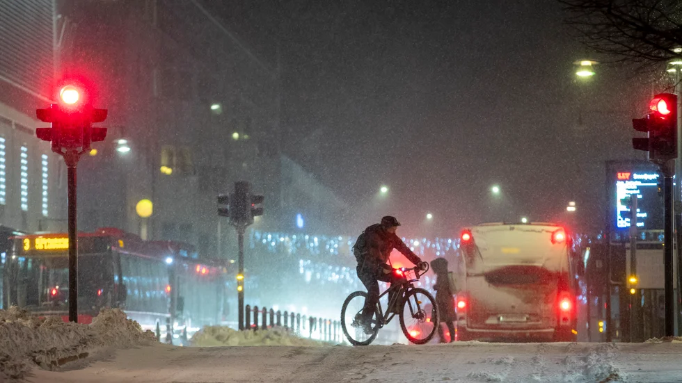 Snöoväder i Luleå.