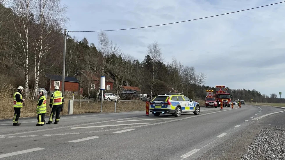 Olycka på väg 218 i Trosa.