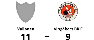 Förlust på bortaplan för Vingåkers BK F mot Vallonen