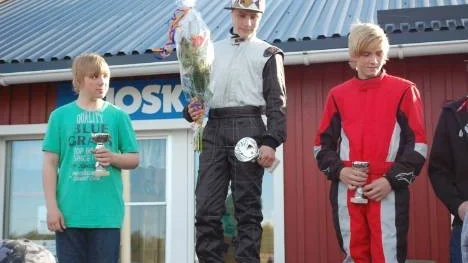 Två från Piteå på prispallen, från vänster Mattias Berglund och Max Renberg tillsammans med trean Anton Niemi, Haparanda.