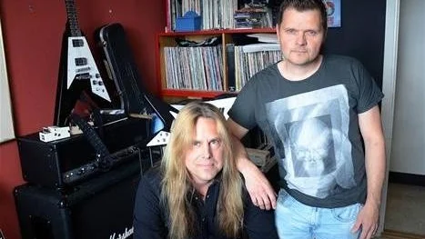 Michael Larsson och Niclas Swedentorp är tillsammans med Matti Eklund den halvan av bandet som bor i Kiruna.FOTO: Aron Engman