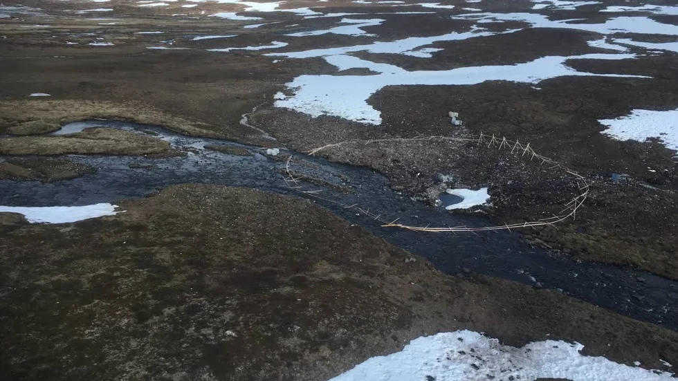 Bärgning. Foto på området innan bärgningsarbetet av planet inleddes förra veckan.