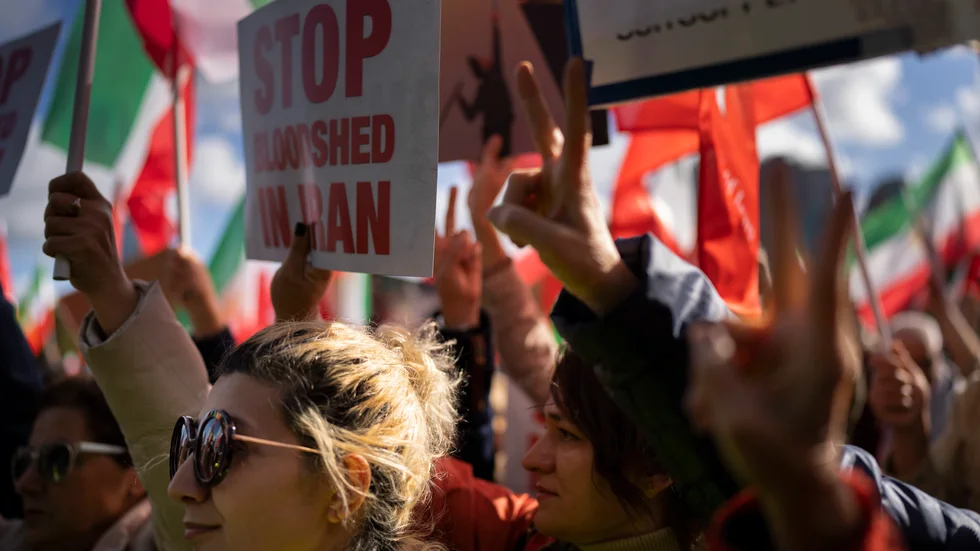 Demonstration i Nederländerna mot Irans hårdföra agerande mot den senaste tidens landsomfattande protester. Arkivfoto.