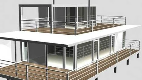 Så här ska den den färdiga villan se ut. Designad i funkisstil med en boyta på 145 kvadratmeter och energisnålt.